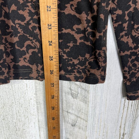 Peruvian Connection Shirt Womens‎ Large Pima Cotton Brown Floral - Picture 8 of 9